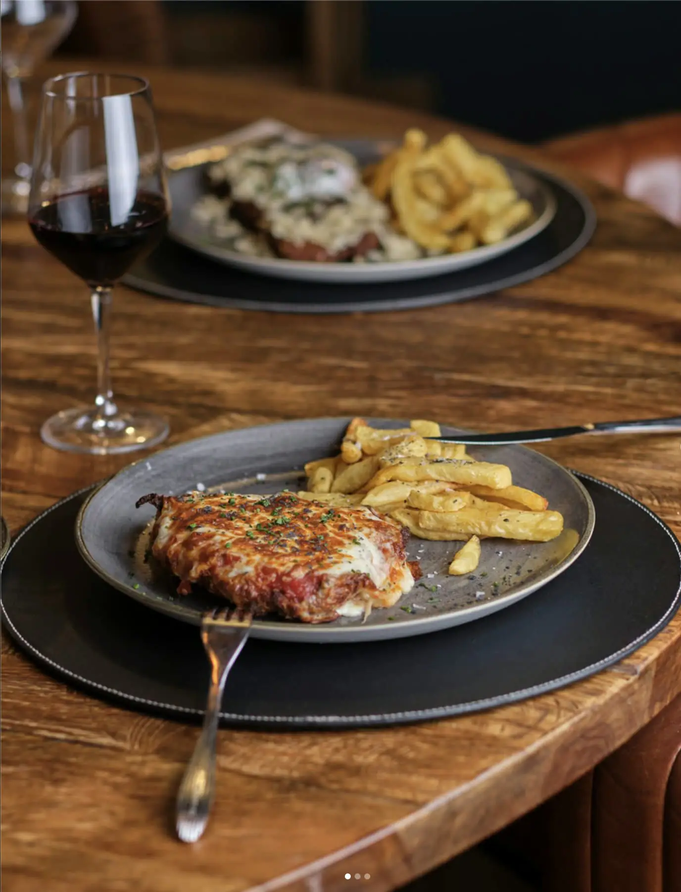 Milanesa con vino